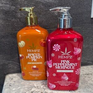 Hempz Spiced Pumpkin Pie & Pink Peppermint Meringue Moisturizers  nwt